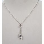 Silver ladies 17? ball necklace, 7.16g: