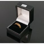 9ct gold diamond cut band ring, size P,QVC brand new and boxed, 1.5g.