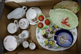 A mixed collection of items to include: Carltonware, Aynsley & similar floral decorated items