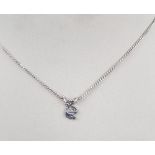 Silver 16? necklace with playboy pendant, 4.1g: