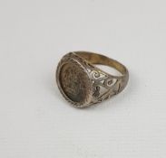 Silver ring with St George coin, 13g: