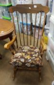 20th Century spindle back rocking chair: