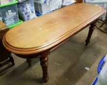 Late Victorian mahogany narrow dining/side table: 170cm L x 64cm W x 74cm H.
