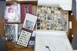 A collection of Vintage Semi & Non Precious Stone samples: together with early French Postcards,