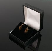 9ct gold Pair of Annie Taggart Gobi Fish earrings:, QVC brand new & boxed, 2.8g.
