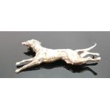 Silver brooch as a running greyhound dog: 13.7g.