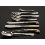 Group of hallmarked silver cutlery items: Includes knives, forks & spoons, gross weight 231 g