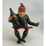 Early 20th Century Large Benskins Brewery Watford Advertising Ruberoid Gnome Figure: repair