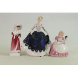 3 x Royal Doulton Figures: Includes large figure Lisa HN2310, smaller figures Cookie HN2310 & Sophie