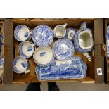 A collection of Blue & White Spode Italian Patterned items to include: teapot, side plates, milk,
