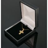 9ct gold crucifix & 17.5 inch chain: brand new & boxed QVC, 2.7g.