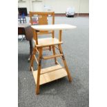 Vintage Baveybuilt Wooden Childs High Chair: