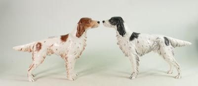 Two Goebel figures of English Setters: numbered 3062821, in liver and black colour ways(2)