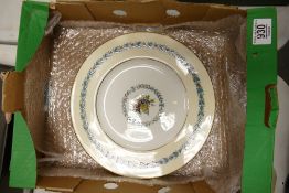 Two Wedgwood Appledore Patterned Dinner Plates: