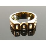 Silver gold coloured "Dad" ring: size R, 5g: