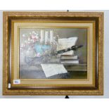 Continental Oil on Canvas: Still Life Study, frame size 49cm x 59cm