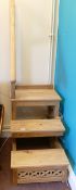 Gothic Pine Library Steps: height 160cm, depth 65cm and width 50cm