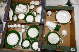 A large collection of Spode Green Velvet Patterned Tea & Dinner ware to include: dinner plates,