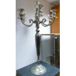Very Large Silver plated 6 branch candlestick: height 102cm