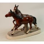 Very Large Continental Figure Group of Two Horses: length 38cm