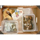 Coin collection UK and overseas Queen Victoria onwards: Large quantity, many pre decimal etc.