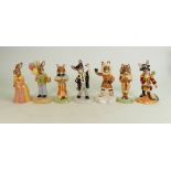 Seven x Royal Doulton Bunnykins figures: DB296 Tutankhamun, DB275 Eskimo, DB295 Ankhesenamun,