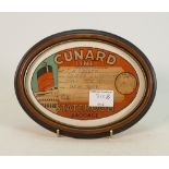 Cunard Queen Elizabeth 1965 original luggage lable: