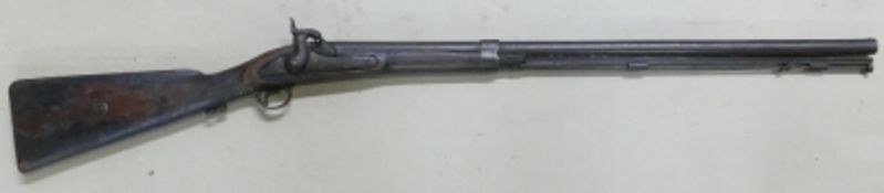 East India Company Percussion Musket: Converted from flint. Ramrod holder attached but slightly