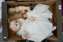 A collection Childs Dolls to include: large Roddy England item, Plaster West German Item etc