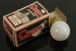 Rare boxed 1930s or 1940s Osram turndown light bulb with built in switch: Original box.