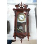 Mahogany wall clock: with pendulm and key