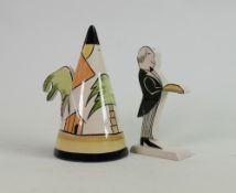 Two unusual pieces of Lorna Bailey: Conical sifter 13.5 cm high and Prototype Butler pepper pot 11.