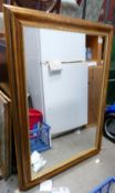 Reproduction gilt framed large wall mirror: 108 x 76cm.