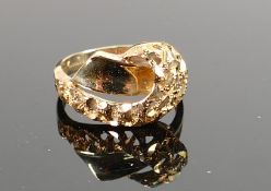 9ct gold Swirl ring: QVC brand new and boxed. Size K, 2.3g.