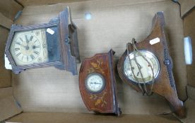 Three Wooden Mantle Clocks: