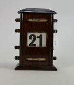 Oak cased desk Calendar circa 1930: Measuring 20 cm.