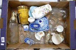 A mixed collection of items to include Glassware, Aynsley vase, Royal Doulton Series ware jug,