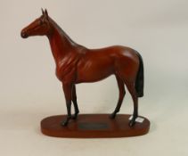 Beswick Connoisseur Racehorse Red Rum on wood base: