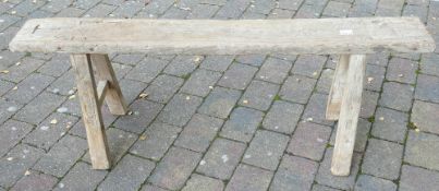 Rustic Pine Long Bench Stool: length 130cm