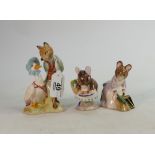 3 x Royal Albert & Beswick Beatrix Potter figures: Jemima Puddleduck with Foxy Whiskered