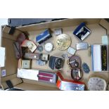 A mixed collection of items to include: Harmonica's , 19th Century School Medals, Silver Plated