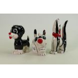Lorna Bailey group of 3 dogs: Various styles all signed. All in good condition.
