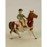 Beswick girl on Skewbald pony: Clean break to one leg, carefully attached and protected with