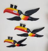 Set of Three Large Graduated Guinness Toucan Wall Plaques:
