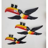 Set of Three Large Graduated Guinness Toucan Wall Plaques: