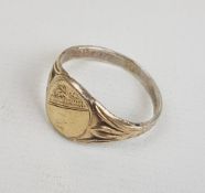 9ct gold on silver gents signet ring, size X, 4.6g: