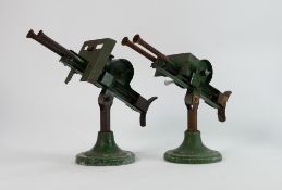 Astra pharos Co Model 25 Tin Plate Pom Pom Guns: Pair of, one missing gun shield and ammunition