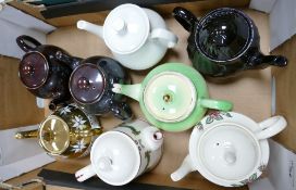 A collection of Teapots including: Spode Christmas Memories & Wedgwood Moss Rose patterned items