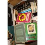 A collection of books: themes include clocks, art, Sotherbys 1960's auction catalogues etc (1 tray).