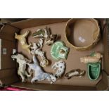 A mixed collection of items to include: sylvac tree stump, ash trays etc